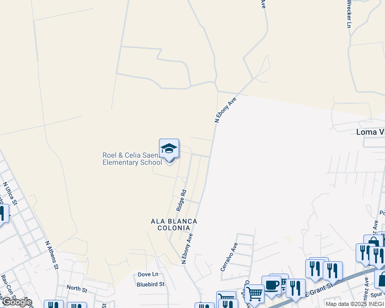 map of restaurants, bars, coffee shops, grocery stores, and more near Northgate Road in Roma