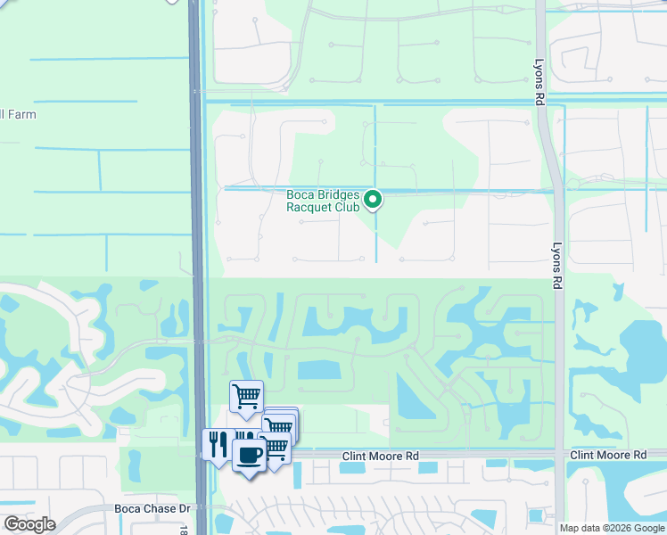 map of restaurants, bars, coffee shops, grocery stores, and more near 9610 Vescovato Way in Boca Raton