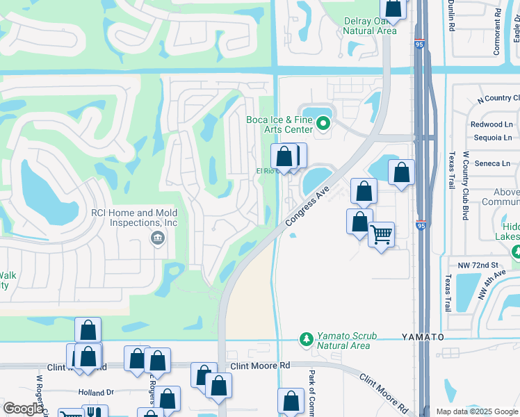 map of restaurants, bars, coffee shops, grocery stores, and more near 17046 Boca Club Boulevard in Boca Raton