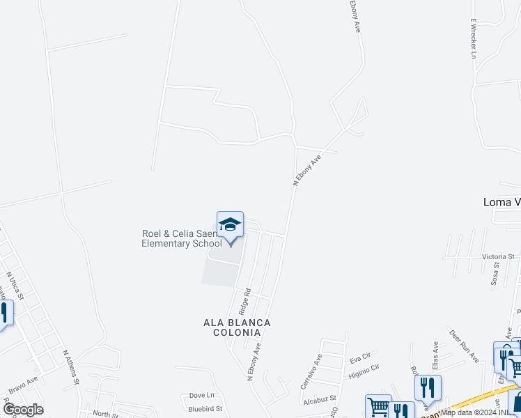 map of restaurants, bars, coffee shops, grocery stores, and more near Northgate Road in Roma