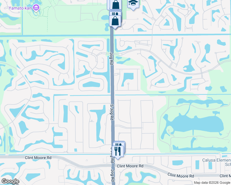 map of restaurants, bars, coffee shops, grocery stores, and more near 17632 Fieldbrook Circle East in Boca Raton