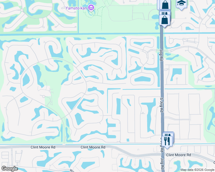 map of restaurants, bars, coffee shops, grocery stores, and more near 17591 Lake Estates Drive in Boca Raton