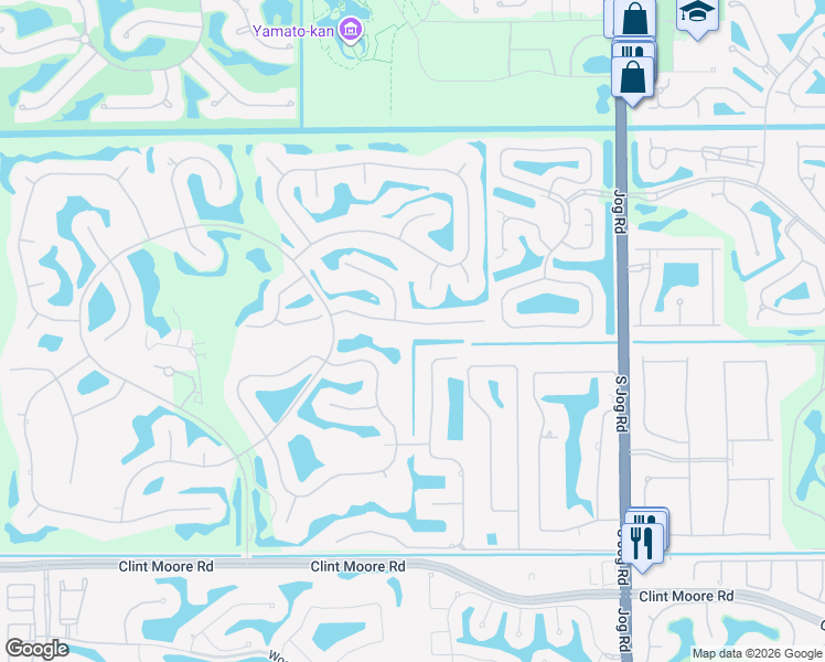 map of restaurants, bars, coffee shops, grocery stores, and more near 17591 Lake Estates Drive in Boca Raton