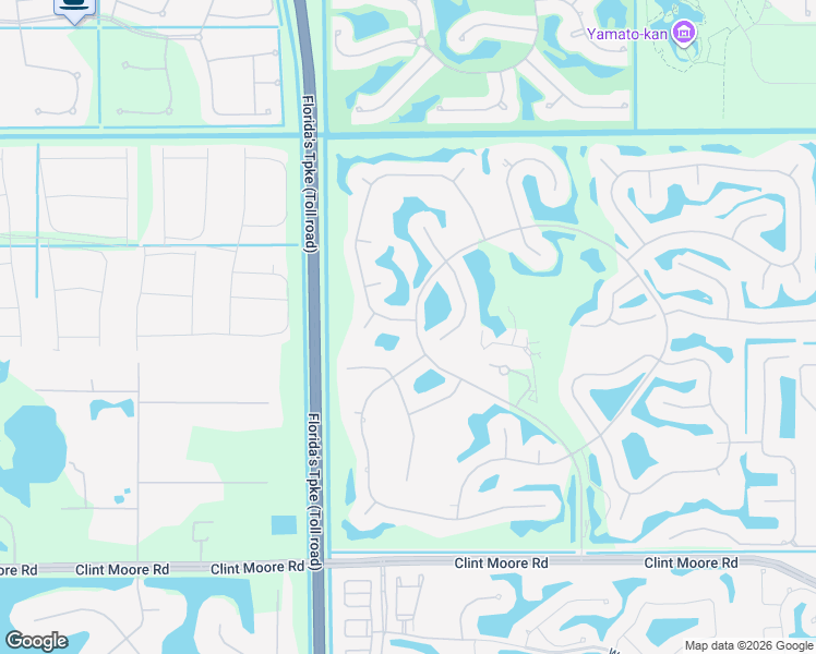 map of restaurants, bars, coffee shops, grocery stores, and more near 17950 West Claridge Oval in Boca Raton