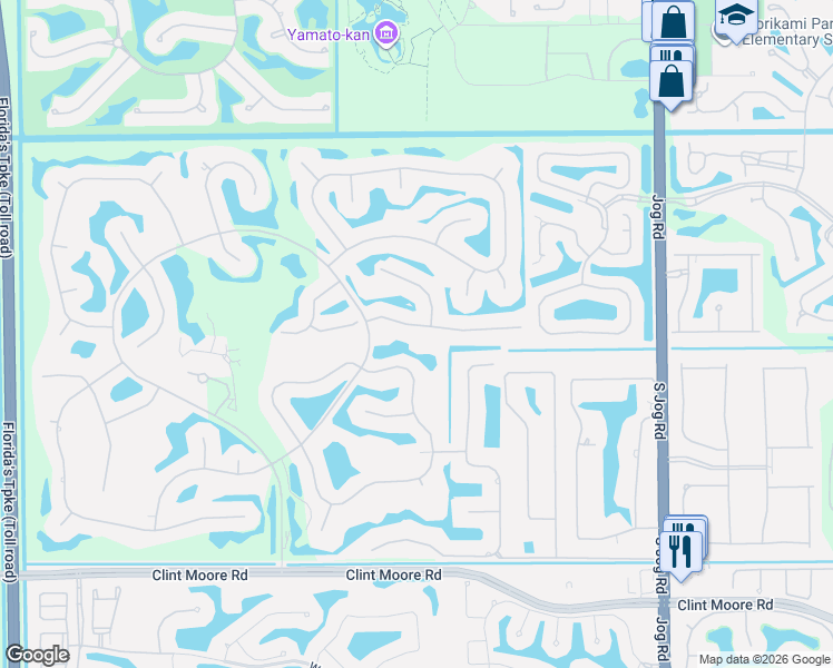 map of restaurants, bars, coffee shops, grocery stores, and more near 7058 Ayrshire Lane in Boca Raton