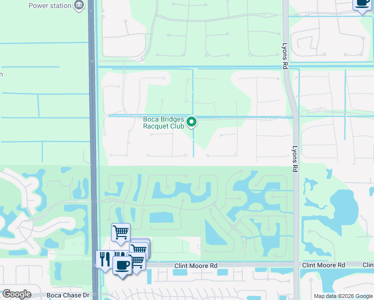 map of restaurants, bars, coffee shops, grocery stores, and more near 9661 Vescovato Way in Boca Raton