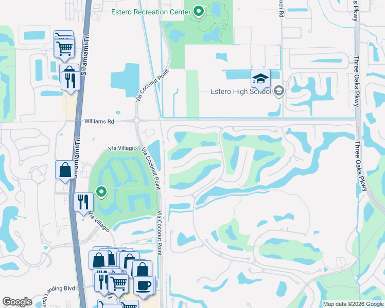 map of restaurants, bars, coffee shops, grocery stores, and more near 9054 Windswept Drive in Bonita Springs
