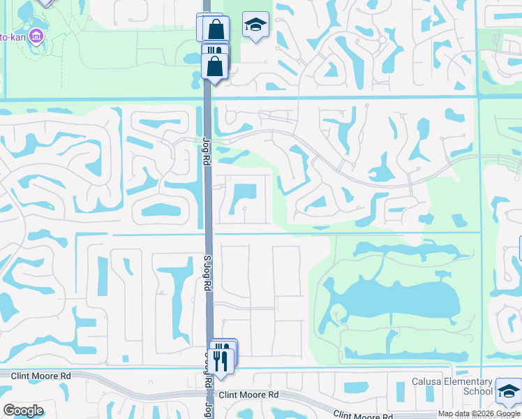 map of restaurants, bars, coffee shops, grocery stores, and more near 17383 Pavaroso Street in Boca Raton