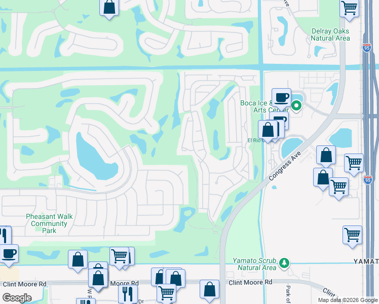 map of restaurants, bars, coffee shops, grocery stores, and more near 17388 Boca Club Boulevard in Boca Raton