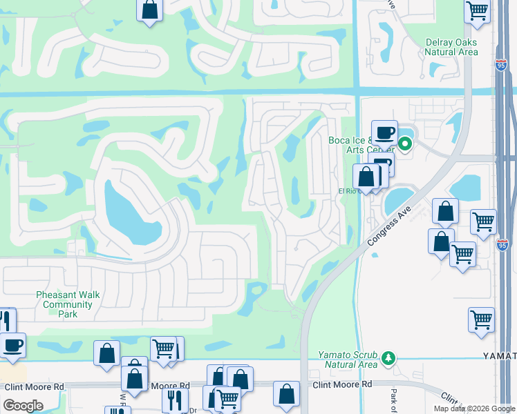 map of restaurants, bars, coffee shops, grocery stores, and more near 17388 Boca Club Boulevard in Boca Raton