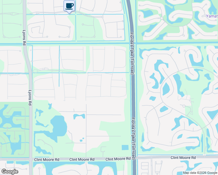 map of restaurants, bars, coffee shops, grocery stores, and more near Teton River Road in Boca Raton