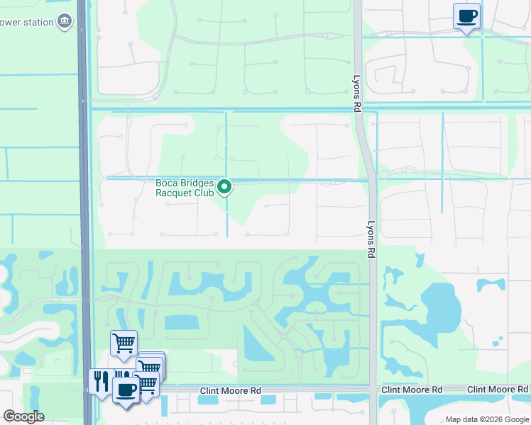 map of restaurants, bars, coffee shops, grocery stores, and more near 9294 Biaggio Road in Boca Raton