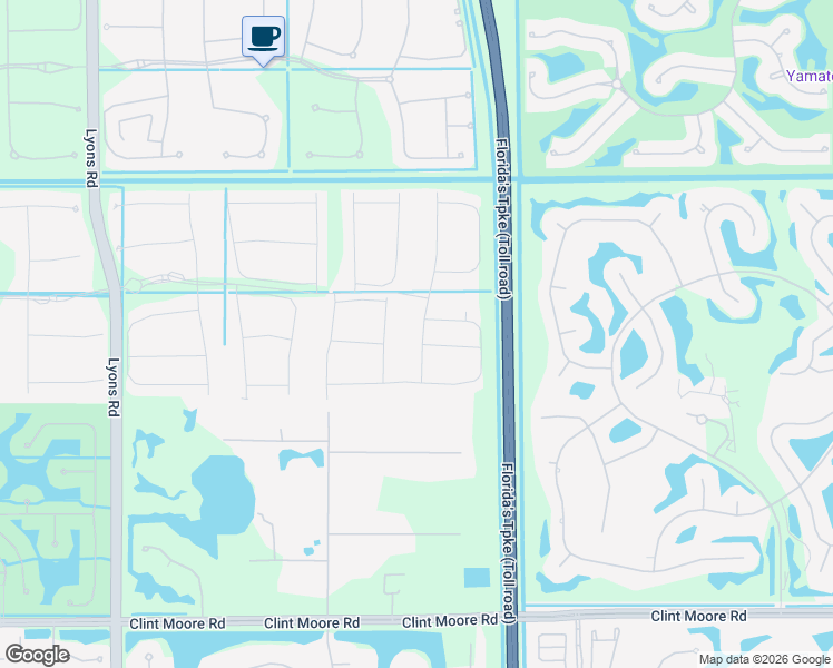 map of restaurants, bars, coffee shops, grocery stores, and more near Teton River Road in Boca Raton
