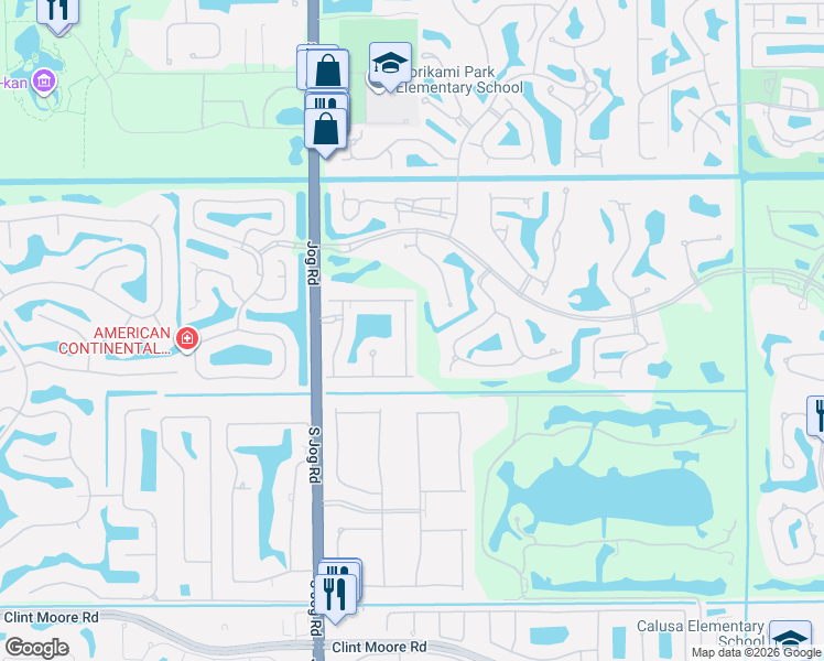 map of restaurants, bars, coffee shops, grocery stores, and more near 17281 Coral Cove Way in Boca Raton