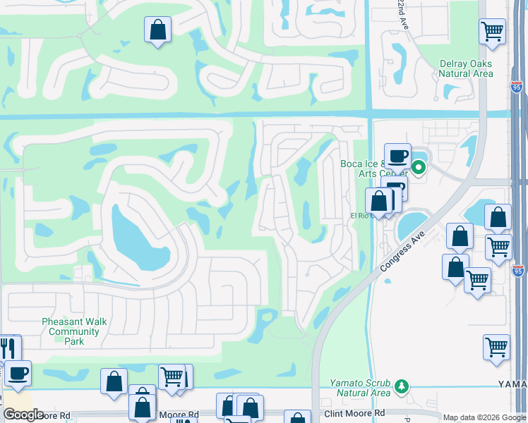 map of restaurants, bars, coffee shops, grocery stores, and more near 17372 Boca Club Boulevard in Boca Raton