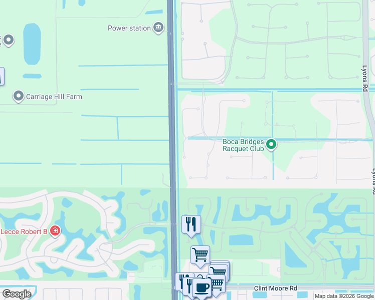 map of restaurants, bars, coffee shops, grocery stores, and more near 17692-17718 North State Road 7 in Boca Raton