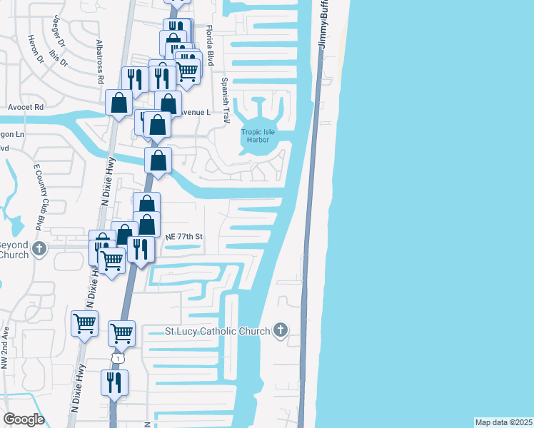 map of restaurants, bars, coffee shops, grocery stores, and more near 891 Northeast Mulberry Drive in Boca Raton