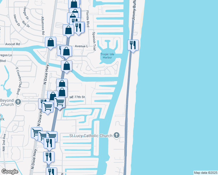 map of restaurants, bars, coffee shops, grocery stores, and more near 891 Northeast Mulberry Drive in Boca Raton