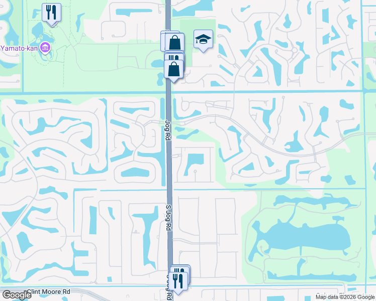 map of restaurants, bars, coffee shops, grocery stores, and more near 6422 Montesito Street in Boca Raton
