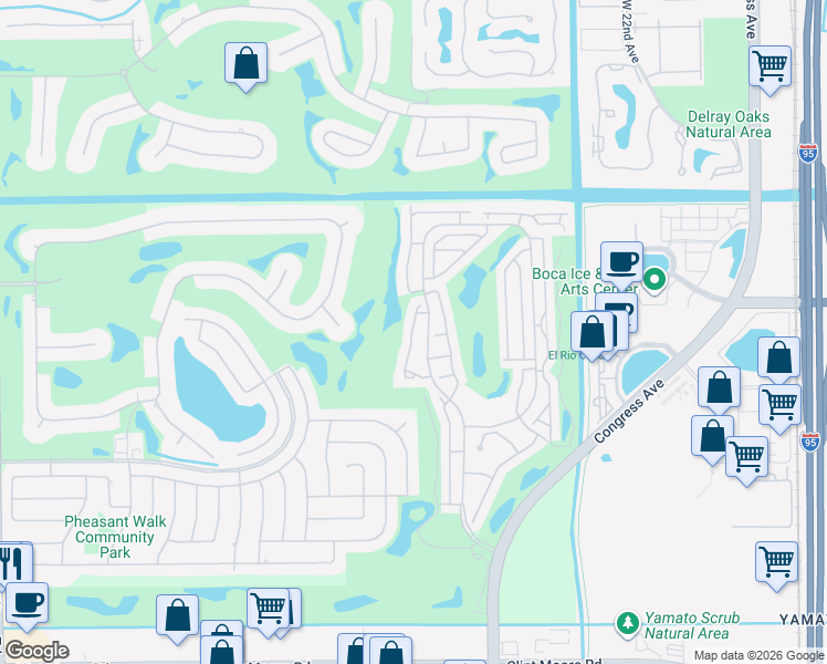 map of restaurants, bars, coffee shops, grocery stores, and more near 17372 Boca Club Boulevard in Boca Raton