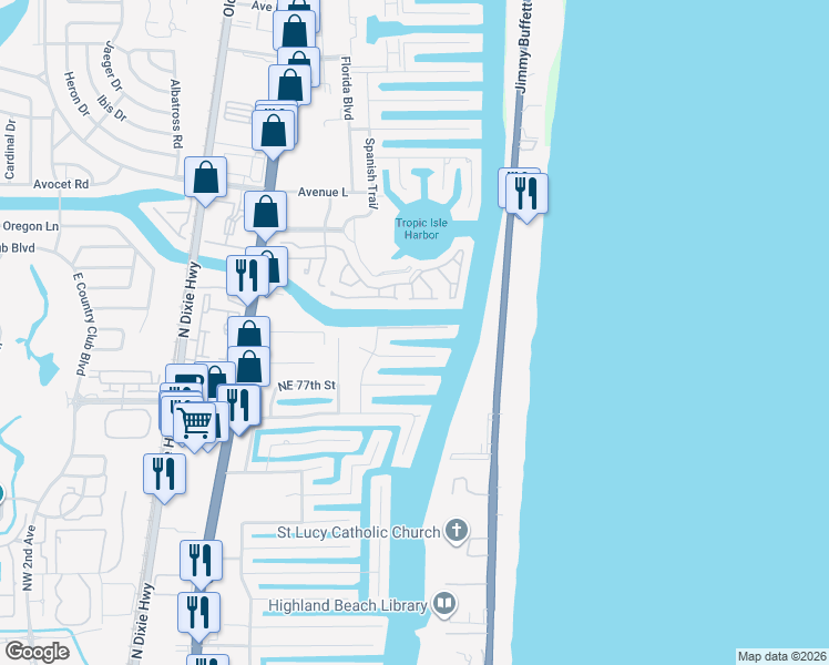 map of restaurants, bars, coffee shops, grocery stores, and more near 861 Northeast Mulberry Drive in Boca Raton