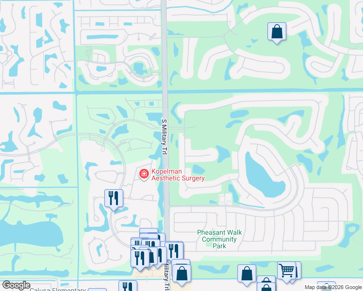map of restaurants, bars, coffee shops, grocery stores, and more near 4936 Bocaire Boulevard in Boca Raton