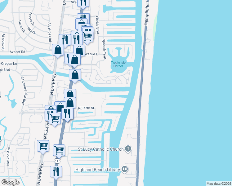 map of restaurants, bars, coffee shops, grocery stores, and more near 861 Northeast Mulberry Drive in Boca Raton