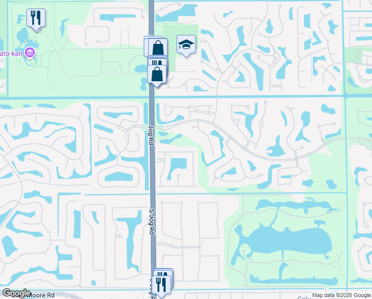 map of restaurants, bars, coffee shops, grocery stores, and more near 6374 Montesito Street in Boca Raton