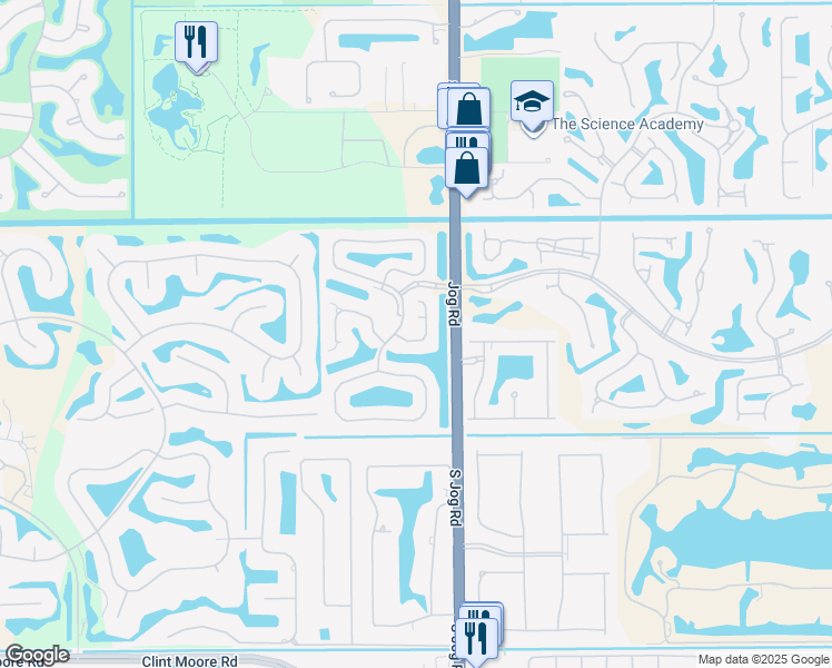 map of restaurants, bars, coffee shops, grocery stores, and more near 17277 Hampton Boulevard in Boca Raton