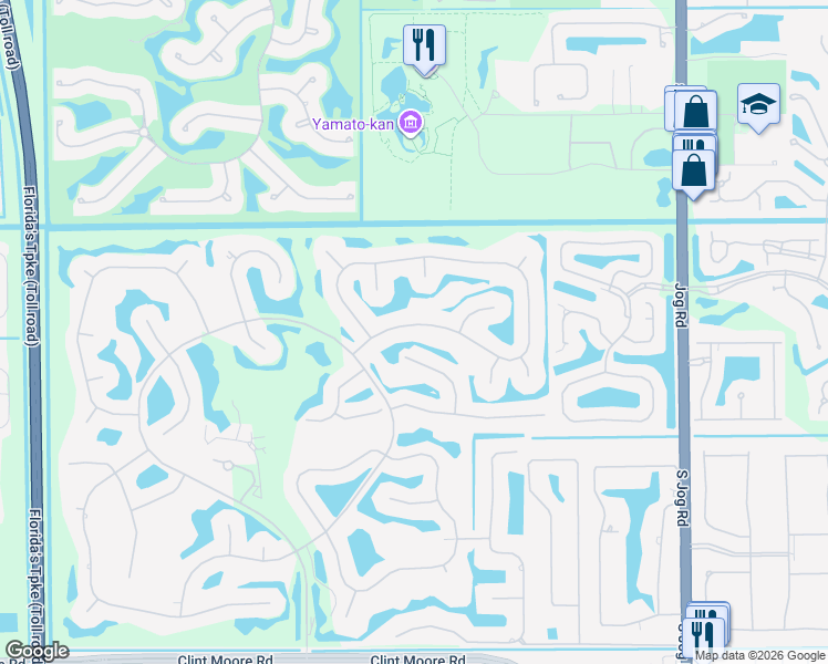 map of restaurants, bars, coffee shops, grocery stores, and more near 6861 Queenferry Circle in Boca Raton