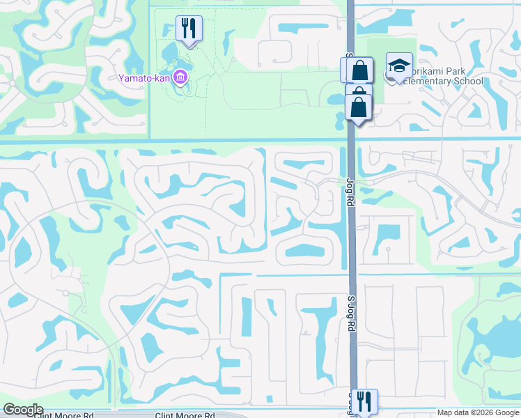 map of restaurants, bars, coffee shops, grocery stores, and more near 6987 Queenferry Circle in Boca Raton