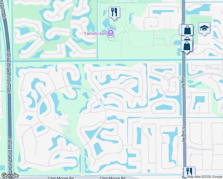 map of restaurants, bars, coffee shops, grocery stores, and more near 6861 Queenferry Circle in Boca Raton