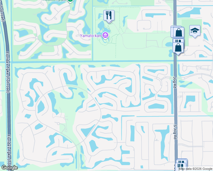 map of restaurants, bars, coffee shops, grocery stores, and more near 6861 Queenferry Circle in Boca Raton