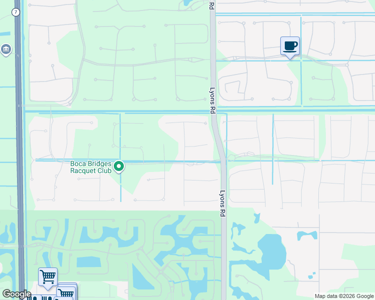 map of restaurants, bars, coffee shops, grocery stores, and more near 9110 Fiano Place in Boca Raton