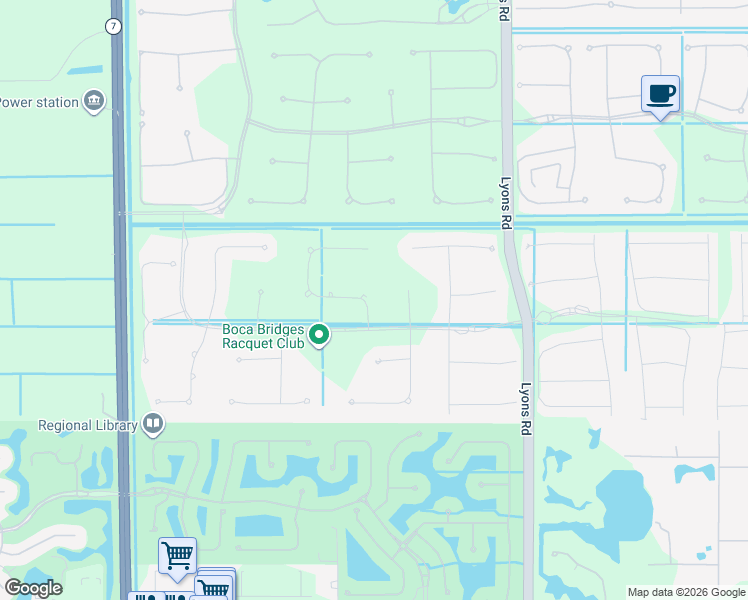 map of restaurants, bars, coffee shops, grocery stores, and more near 17236 Brulee Breeze Way in Boca Raton