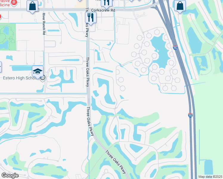 map of restaurants, bars, coffee shops, grocery stores, and more near 22090 Longleaf Trail Drive in Bonita Springs