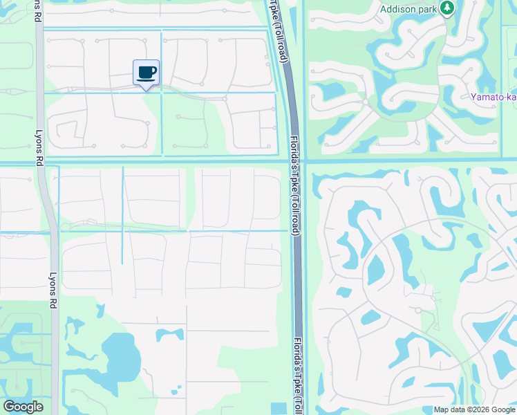 map of restaurants, bars, coffee shops, grocery stores, and more near Florida's Turnpike in Palm Beach County