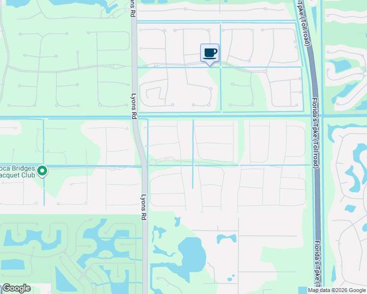 map of restaurants, bars, coffee shops, grocery stores, and more near 17125 Aquavera Way in Sunrise