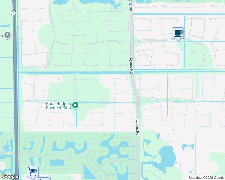 map of restaurants, bars, coffee shops, grocery stores, and more near 9110 Fiano Place in Boca Raton