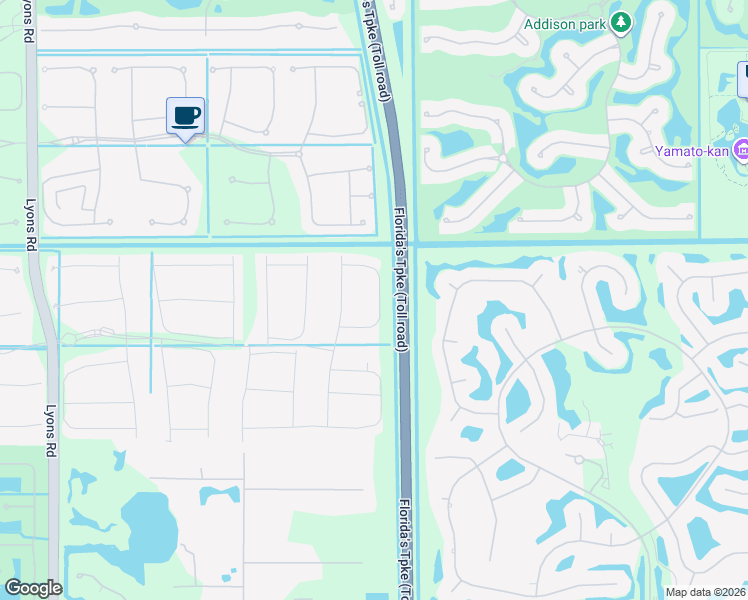 map of restaurants, bars, coffee shops, grocery stores, and more near Florida's Turnpike in Palm Beach County