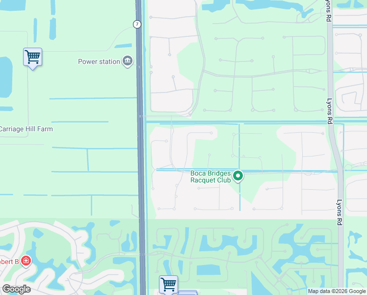 map of restaurants, bars, coffee shops, grocery stores, and more near 17674-17680 North State Road 7 in Boca Raton