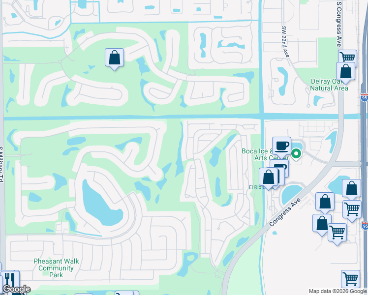 map of restaurants, bars, coffee shops, grocery stores, and more near 17266 Boca Club Boulevard in Boca Raton