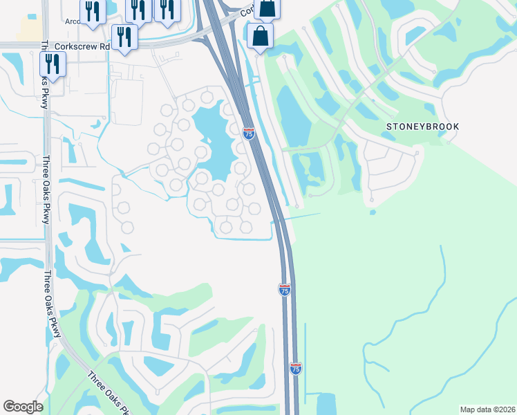 map of restaurants, bars, coffee shops, grocery stores, and more near 10924 Snowy Egret Circle in Estero