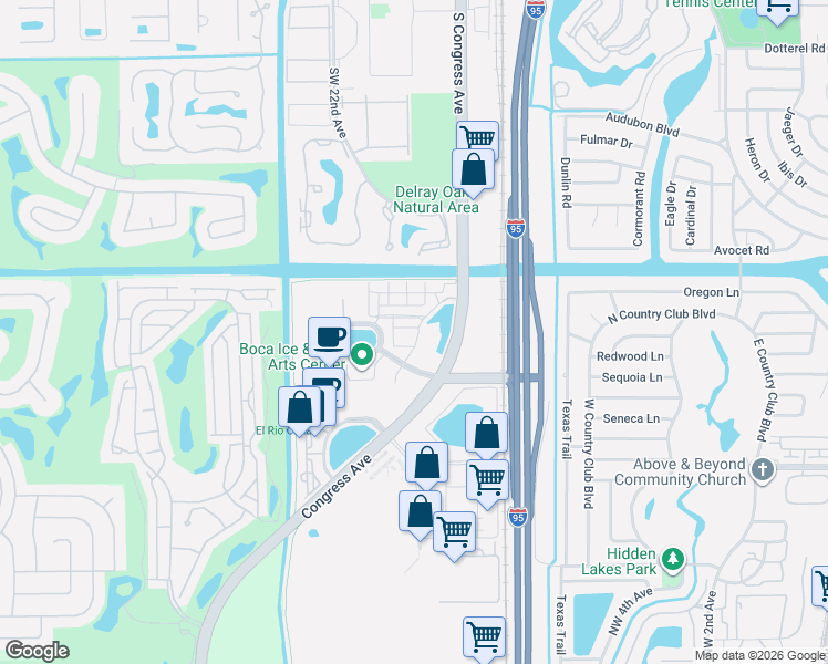 map of restaurants, bars, coffee shops, grocery stores, and more near 806 Northwest 82nd Place in Boca Raton
