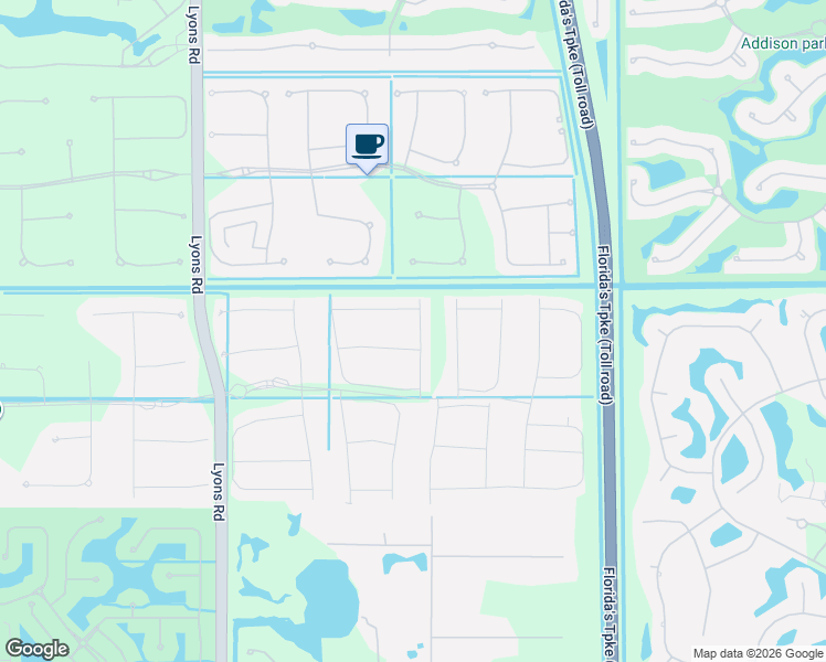 map of restaurants, bars, coffee shops, grocery stores, and more near 17051 Five Waters Avenue in Sunrise