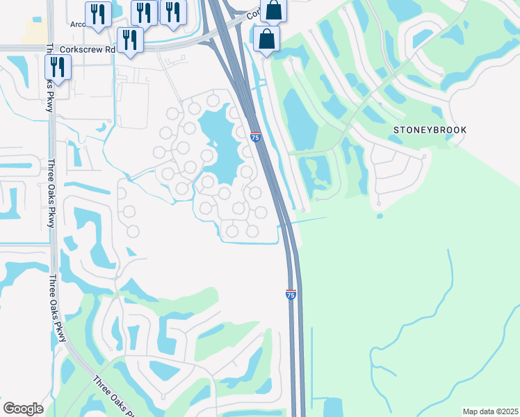 map of restaurants, bars, coffee shops, grocery stores, and more near 10910 Snowy Egret Cir in Estero