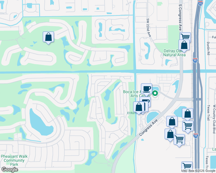 map of restaurants, bars, coffee shops, grocery stores, and more near 17215-1 Boca Club Boulevard in Boca Raton