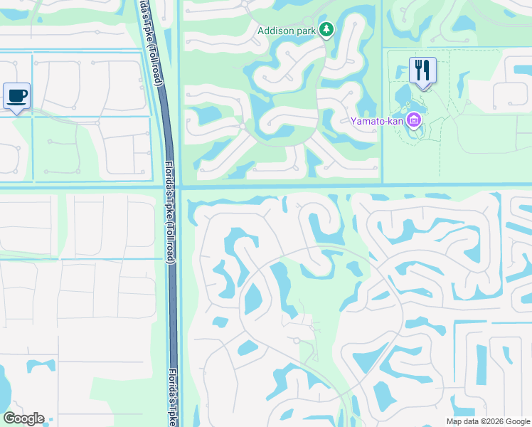 map of restaurants, bars, coffee shops, grocery stores, and more near 17100 Northway Circle in Boca Raton