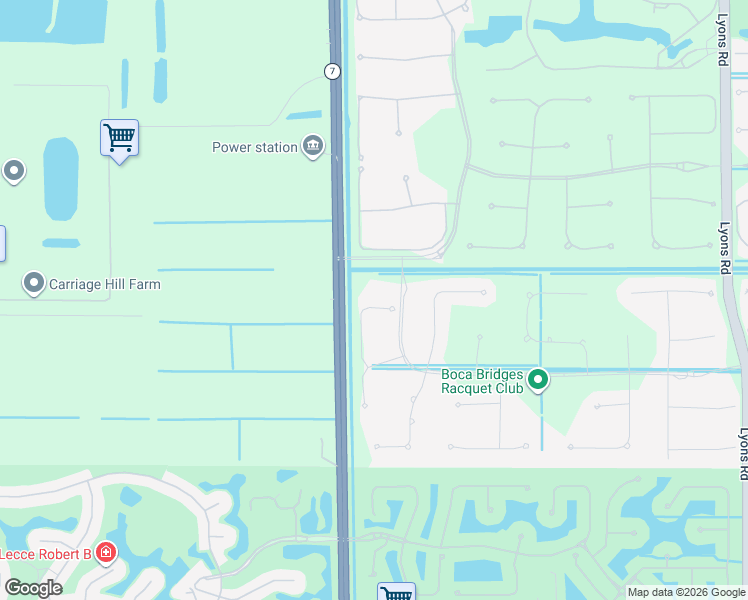 map of restaurants, bars, coffee shops, grocery stores, and more near 17674-17680 North State Road 7 in Boca Raton