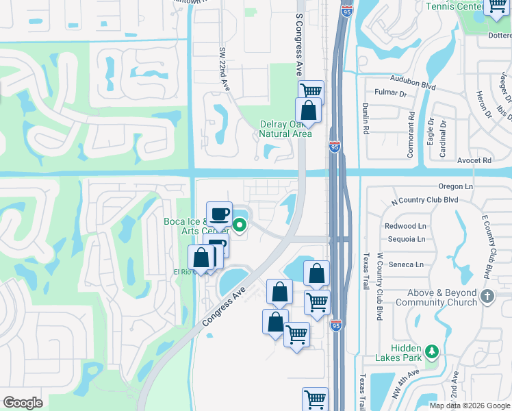 map of restaurants, bars, coffee shops, grocery stores, and more near 8237 Peninsula Corp Circle in Boca Raton